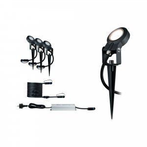 Plug & Shine Basisset Erdspieß STING IP67 3000K 3x6W 