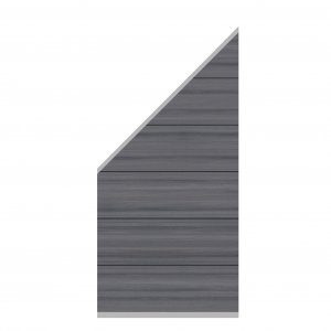 WPC PLATINUM XL - Grau - Zaun-Anschluss-Set 91x184 auf 94 cm