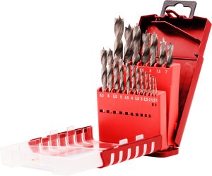 HSS Holzspiralbohrer-Set - 19-teilig - 1 bis 10 mm