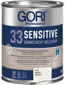 GORI 33 SENSITIVE - Dünnschicht Holzlasur - Weiss